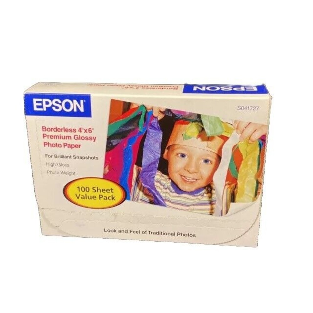 Epson Photo‎ Paper 4x6 Inches Borderless Premium Glossy 100 Sheets each